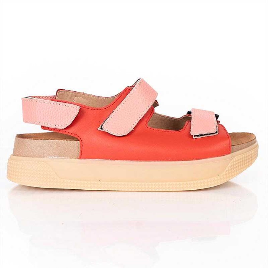 La Leopolda | Sandalias Abrojos Rojo Y Coral Triba