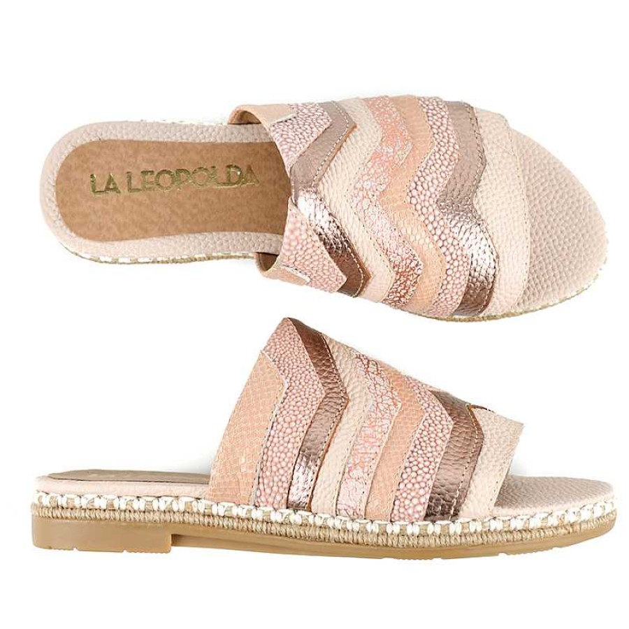 La Leopolda | Sandalias Delta Mix Beige Y Rosa