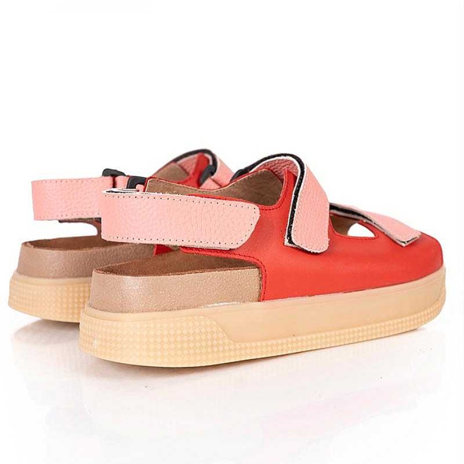 La Leopolda | Sandalias Abrojos Rojo Y Coral Triba