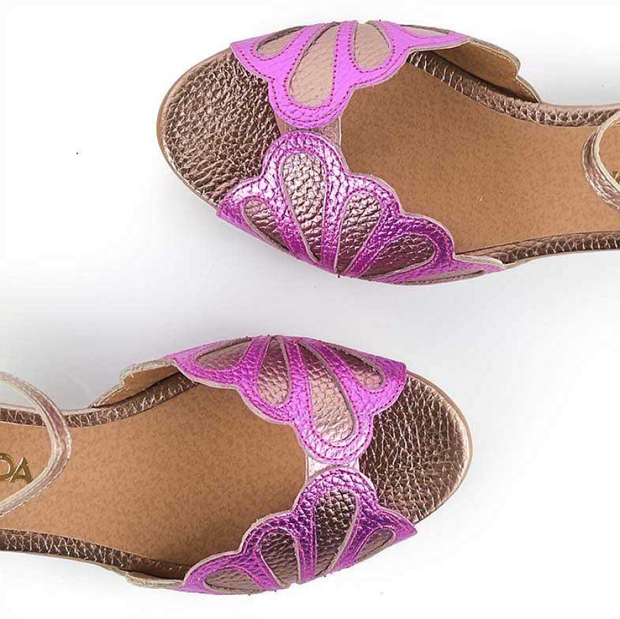 La Leopolda | Sandalias Cobre Y Fucsia Vuelo